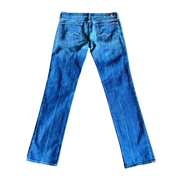 7 For All Mankind Women's Straight Leg Jeans In a Medium Wash - Picture 2 of 8